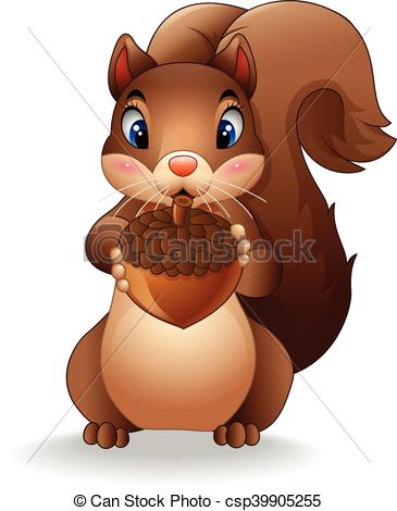 365x470 Illustration Of Cartoon Funny Squirrel Holding Pinecone Clipart