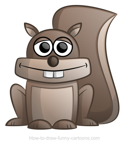 450x508 Squirrel Drawing (Sketching + Vector)