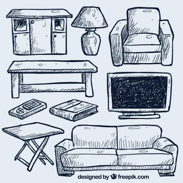 626x626 Hand Drawn Living Room Furniture Vector Free Download