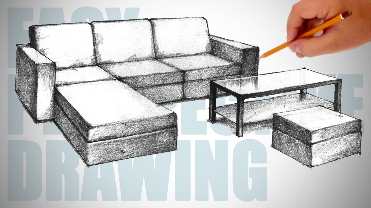 1280x720 How To Draw Furniture (Sofa)
