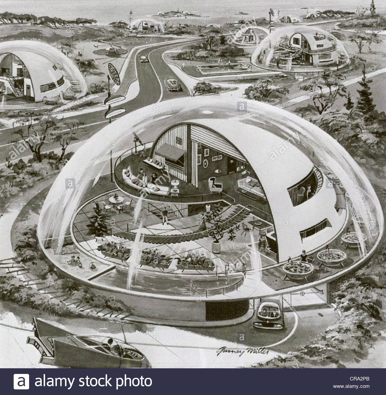 1300x1331 Futuristic Drawing Of House Of The Future Stock Photo 48779539