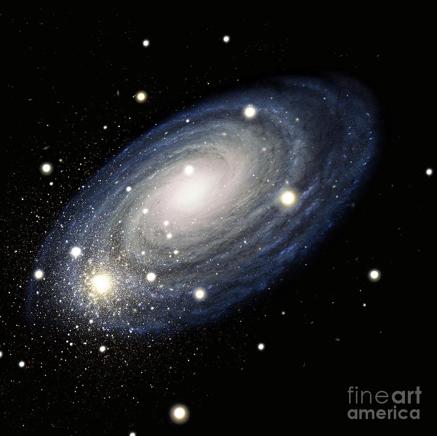 900x899 Galaxy Drawing By Atlas Photo Bank And Photo Researchers