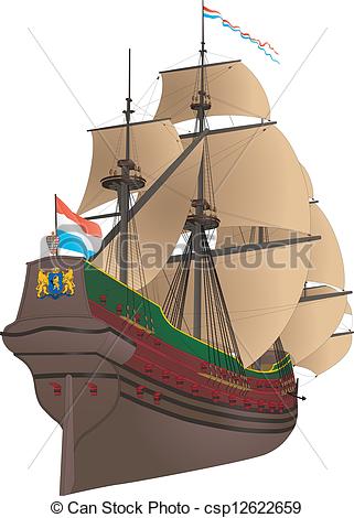 321x470 Picture An Old Sailing Ship, Galleon Clipart Vector