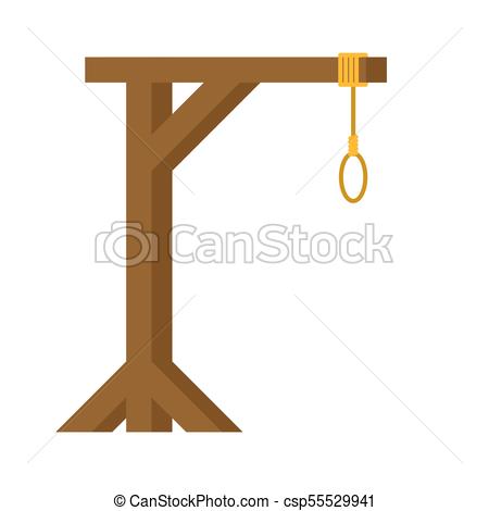 450x470 Gallows Are Isolated. Wooden Post And Loop. Eps Vector