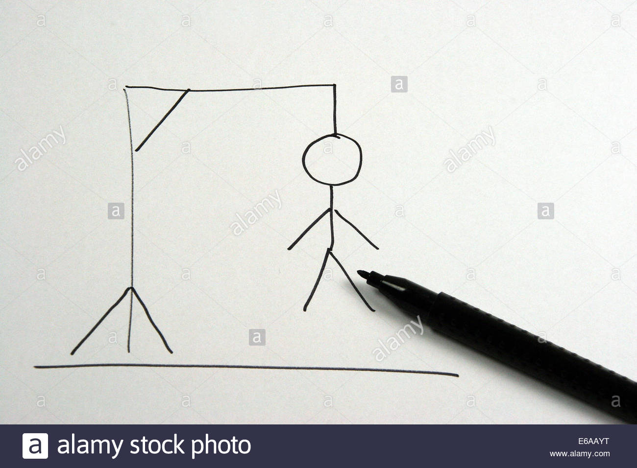 1300x956 Drawing,stick Figure,gallows Male Stock Photo, Royalty Free Image