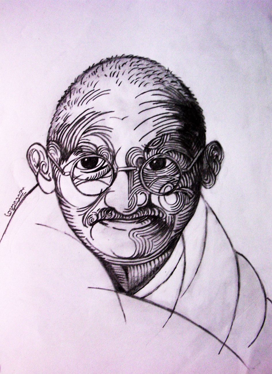 945x1297 Mahatma Gandhi Pencil Drawing Mahatma Gandhi