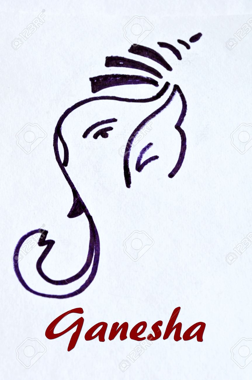863x1300 Ganesha Drawing Stock Photo, Picture And Royalty Free Image. Image