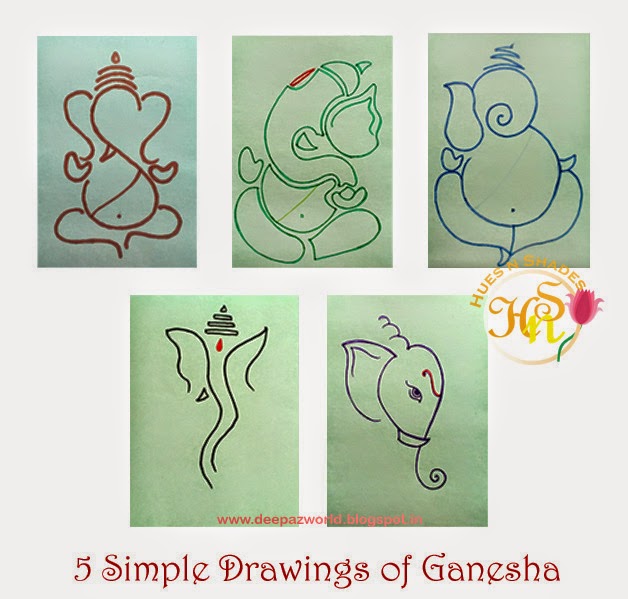 628x599 Hues N Shades 5 Simple Drawings Of Ganesha For Ganesh Chaturthi