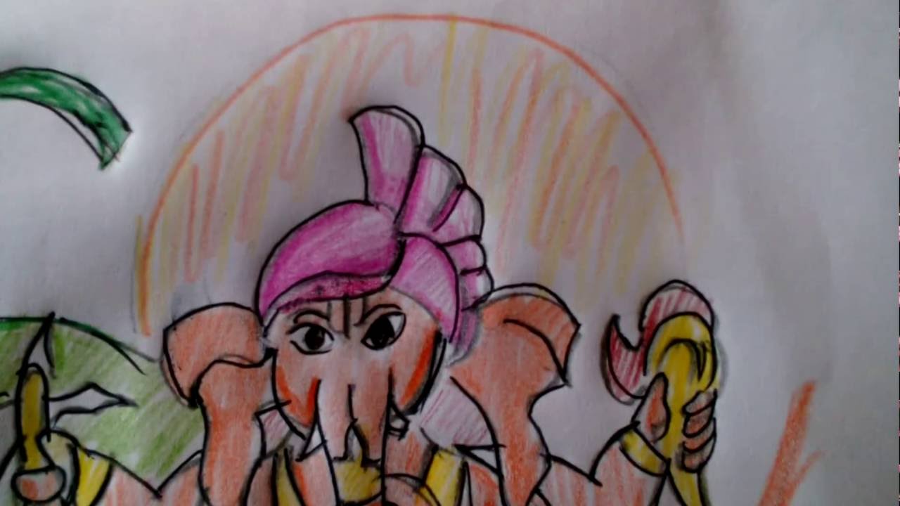 1280x720 Ganesh Chaturthi Special Bal Ganesh Drawing Mbk