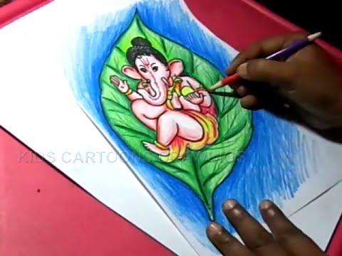 480x360 How To Draw Leaf Ganesha Drawing For Kids Step By Step