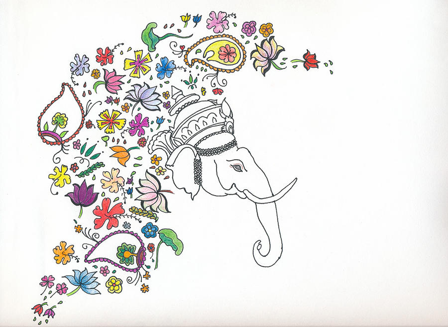 900x657 Ganesha Drawing By Self Expressions