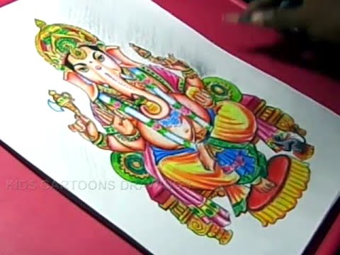 480x360 How To Draw Lord Ganesha Color Drawing Step By Step For Kids