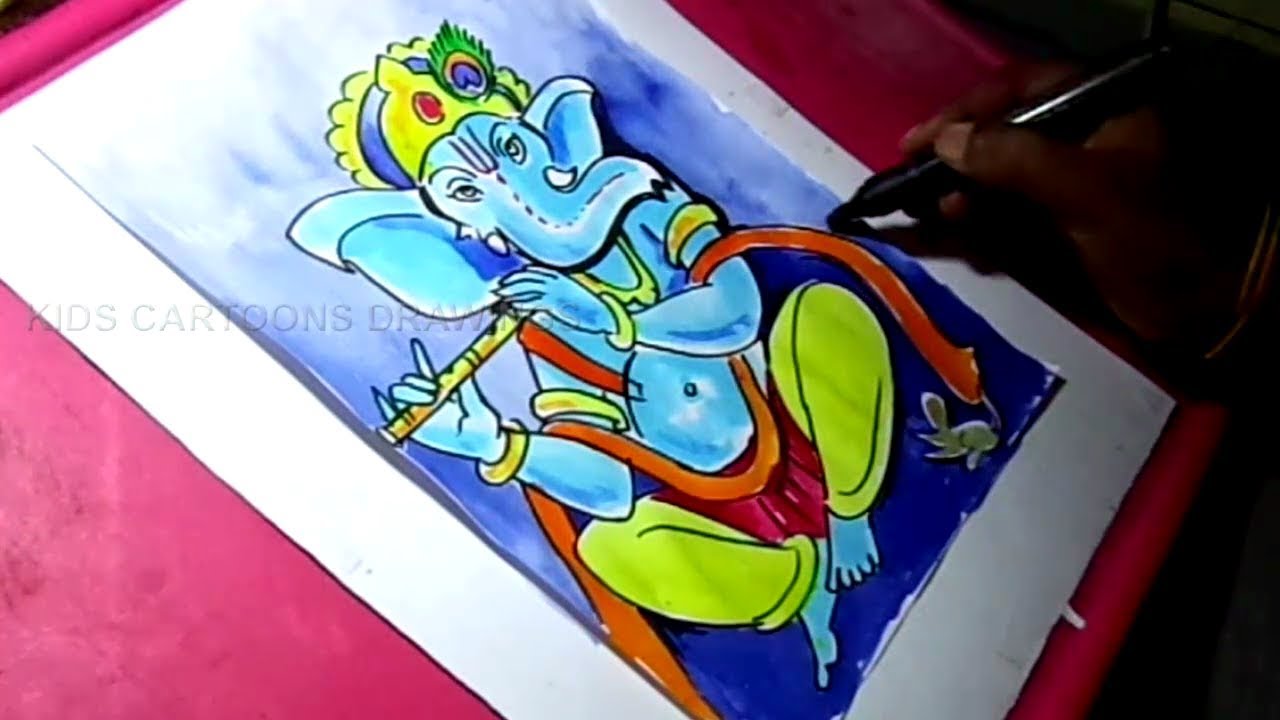 1280x720 How To Draw Lord Ganesha Color Drawing