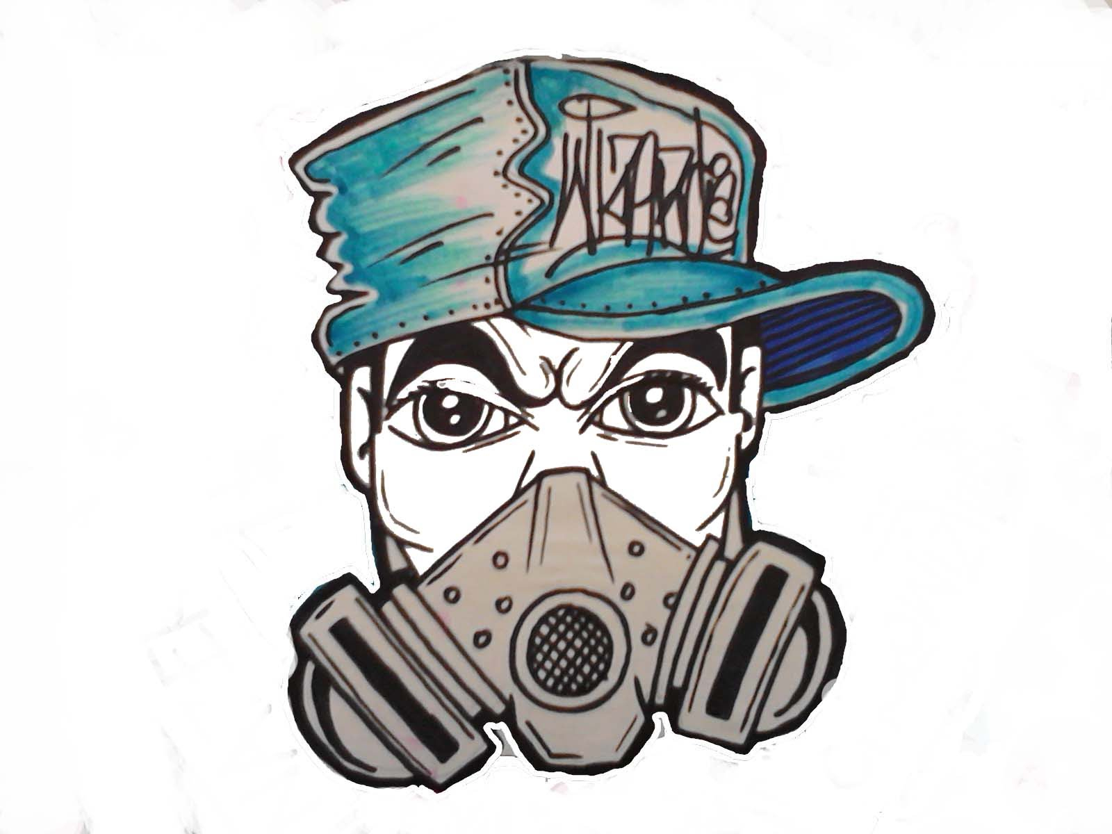 1600x1200 Graffiti Characters Gangster Skull Drawing A Gas Mask Character