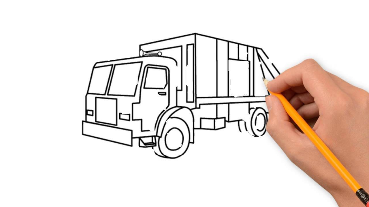 1280x720 Garbage Truck Transport Pencil To Draw Step By Step