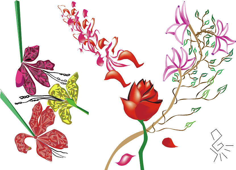 830x598 Garden Flowers Drawing By Tatiana Hallack