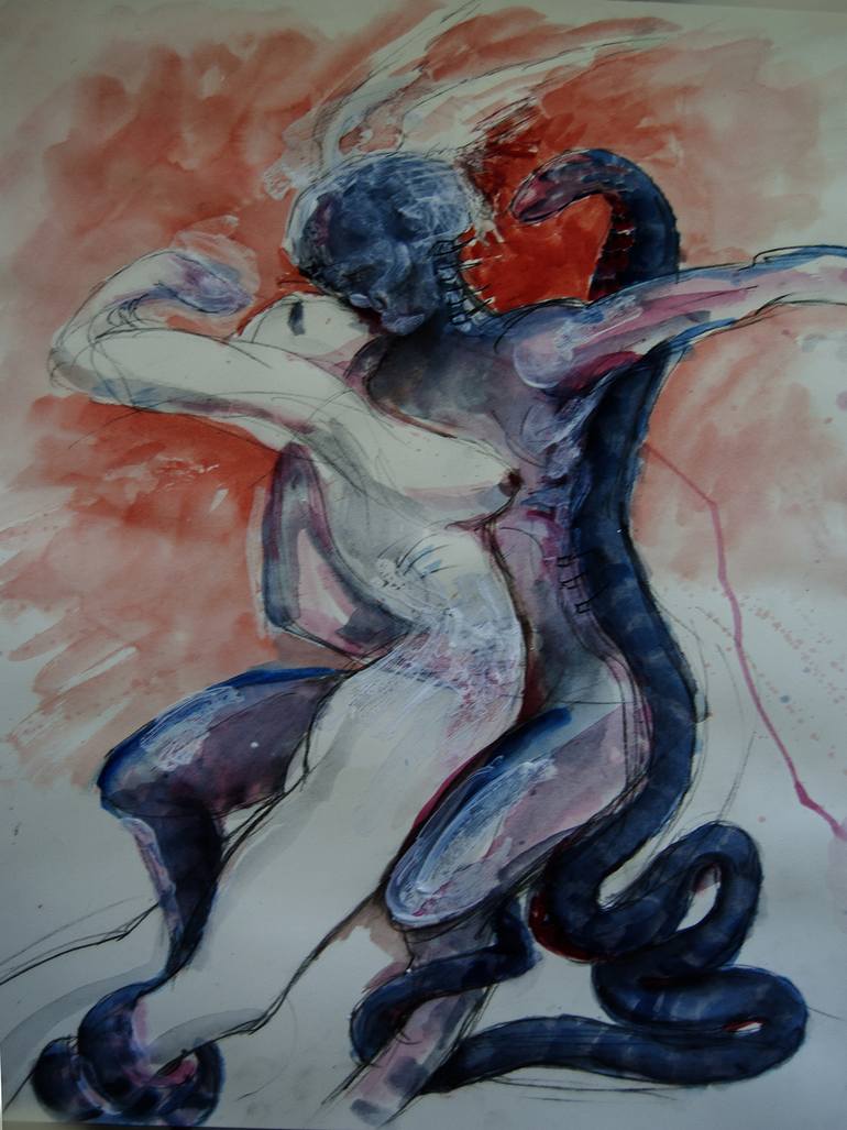 770x1027 Saatchi Art First Kiss Adam Amp Eve In The Garden Of Eden