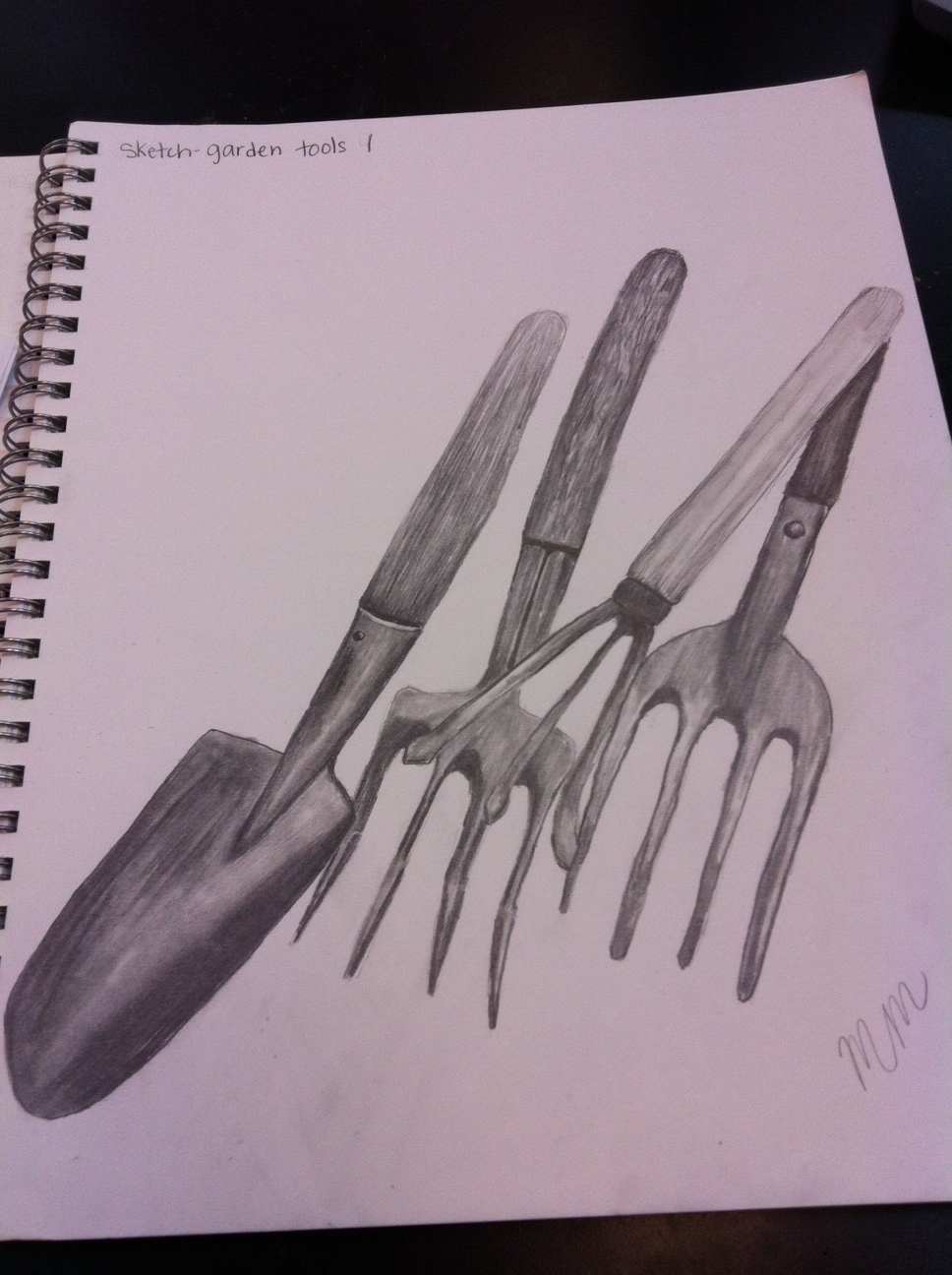 968x1296 This Is A Sketch Some Garden Tools. This Is Also An Example