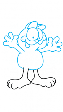 215x382 How To Draw Garfield And Friends, Cartoons, Easy Step By Step