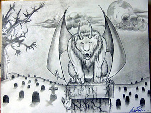 300x224 Gargoyle Drawings Fine Art America