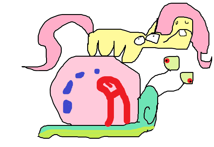 697x480 Gary The Snail And Fluttershy By Ilikepronyz