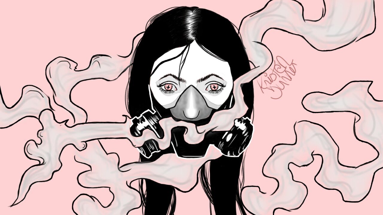 1280x719 Gas Mask Girl Speed Drawing