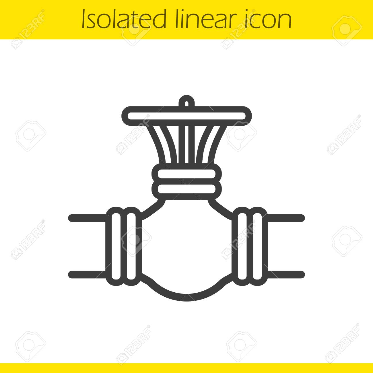 1300x1300 Gas Pipe Valve Linear Icon. Thin Line Illustration. Contour Symbol