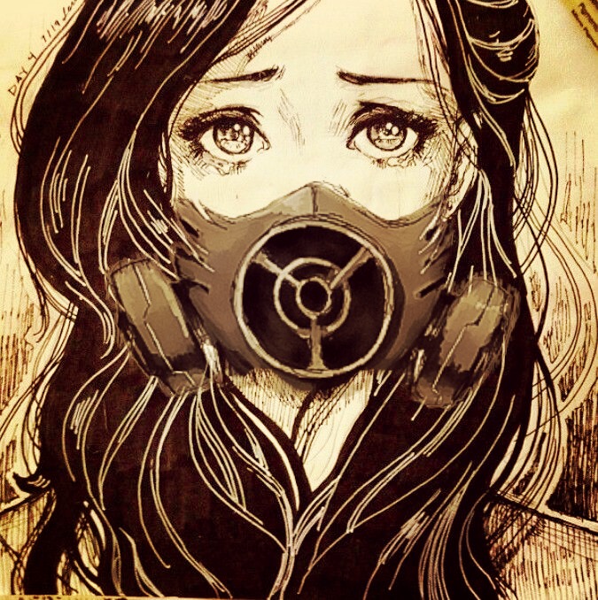 Gas Mask Girl Drawing at GetDrawings | Free download