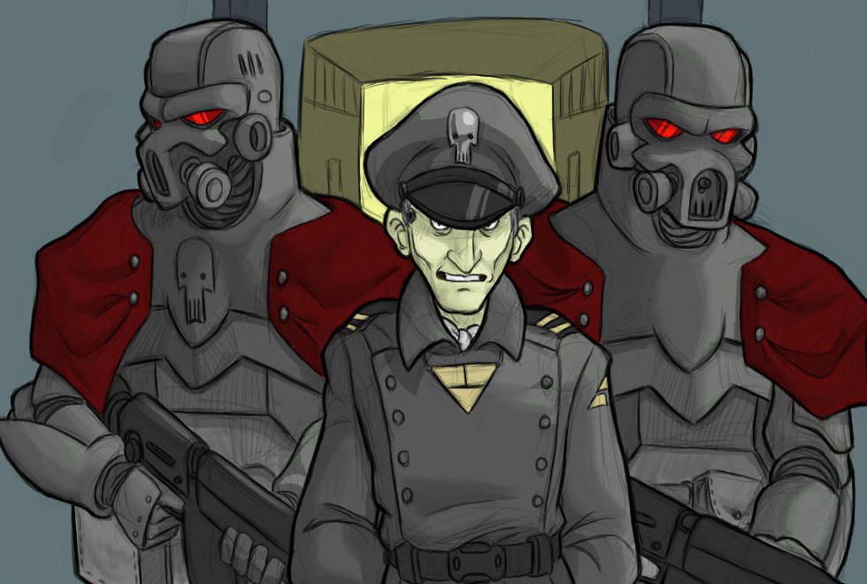 980x660 Gas Mask Soldier Escorts By Darkcloak