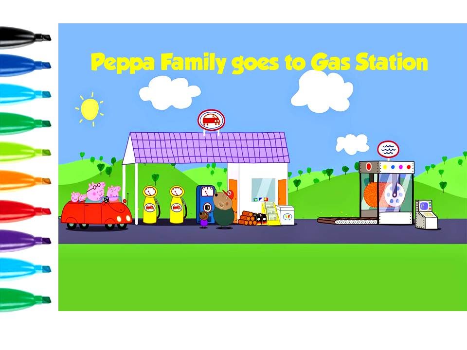 960x720 Easy Drawing Tutorial Peppa Pig On The Gas Station Kids Fun Arts
