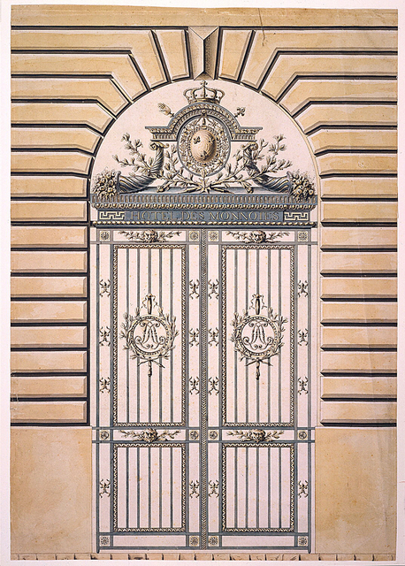 458x640 Tombstone Drawing, Iron Gates Of The Mint, Paris, Ca. 1776