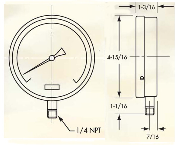580x480 Model Ea14 Industrial Pressure Gauge