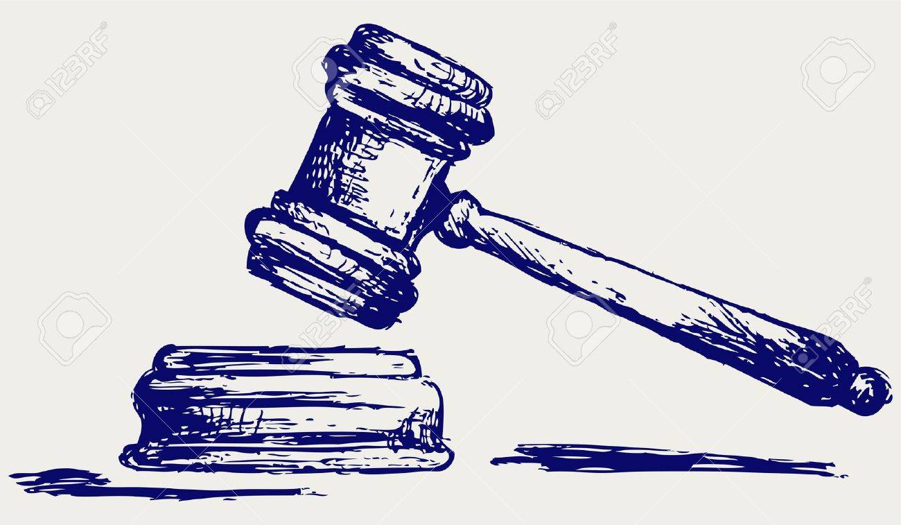 1300x757 Judge Gavel Sketch Royalty Free Cliparts, Vectors, And Stock