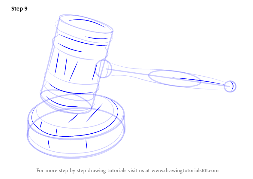 843x596 Learn How To Draw Judges Gavel (Everyday Objects) Step By Step