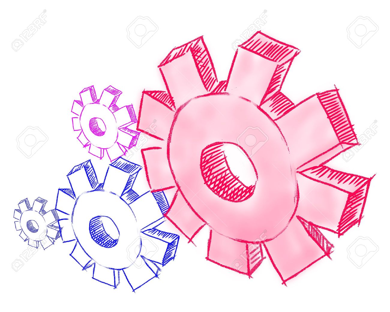 1300x1040 Business Man Drawing Gear To Success Stock Photo, Picture