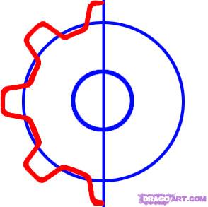 294x293 How To Draw A Gear Step 2 To Draw How To Draw