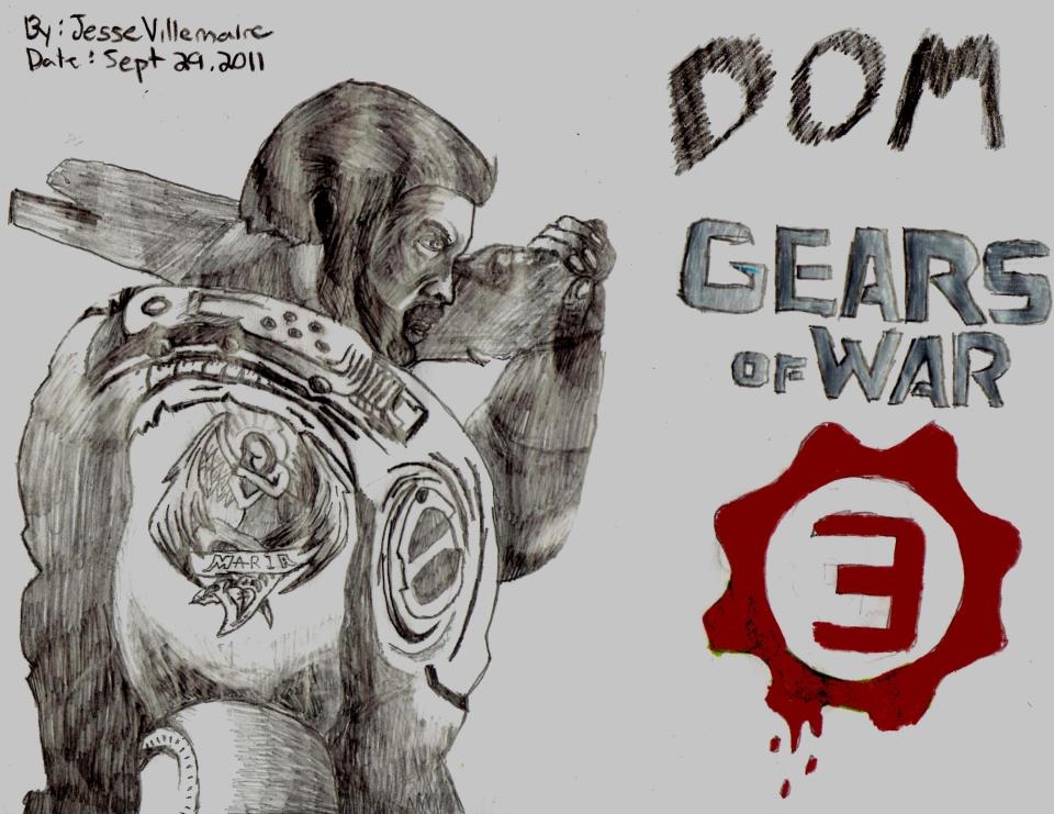 960x741 Gears Of War 3 Dom Drawing By Skullosis
