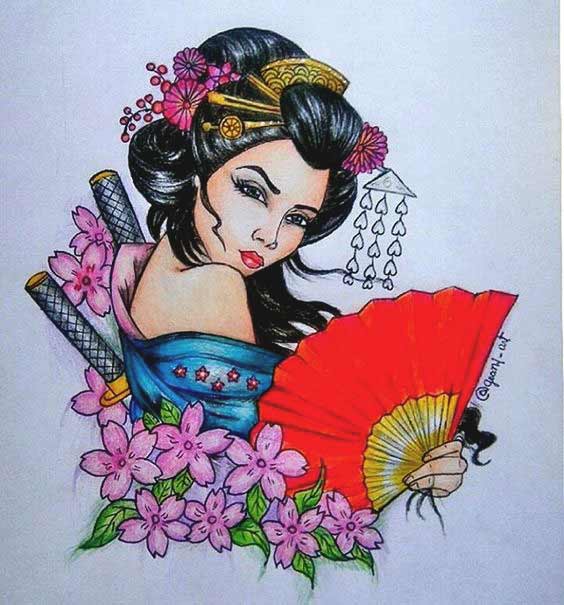 Geisha Drawing at GetDrawings | Free download