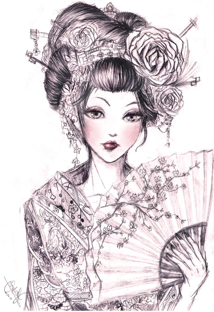 Geisha Drawing at GetDrawings | Free download