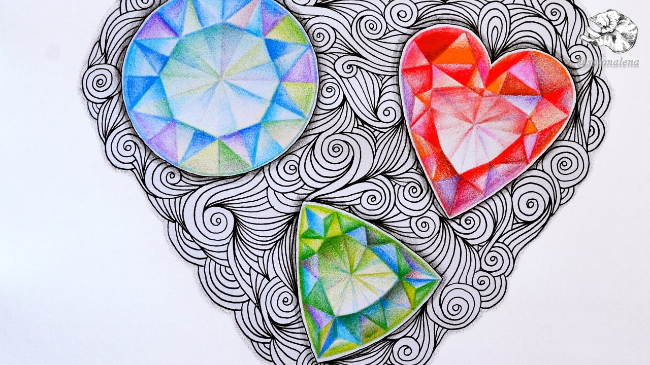 1280x720 How To Draw Gems Zentangle Inspired Jewels And Faceted Gemstones
