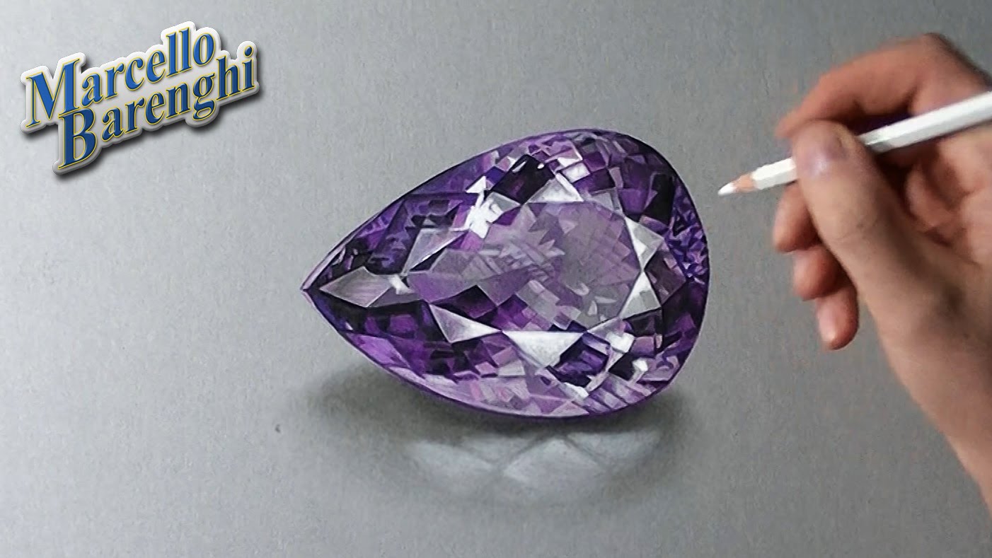 1402x789 How To Draw A 3d Amethyst Gemstone