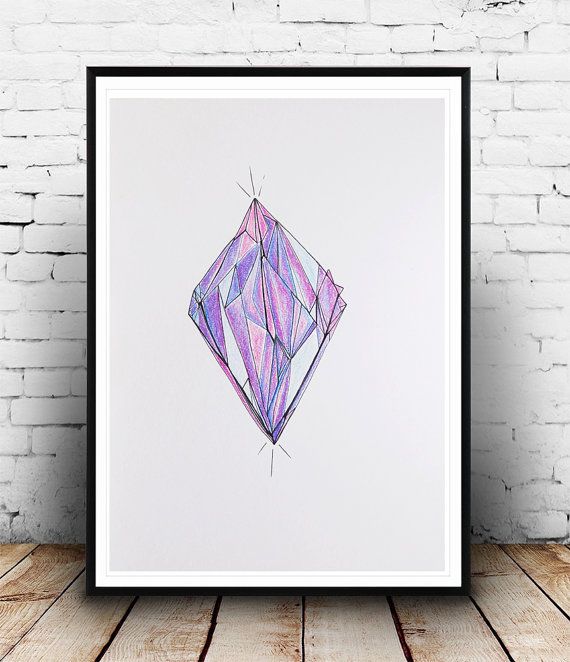 570x662 Original Pencil And Ink Drawing Gemstone By Bohemianinkstudios