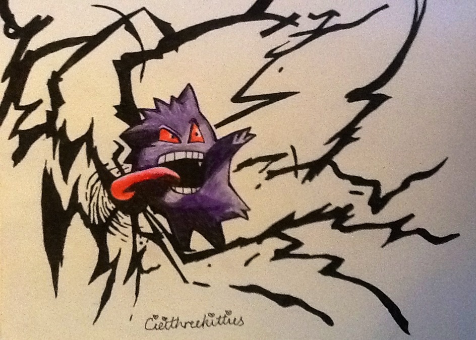 944x675 Gengar Drawing I Did. Took Me Forever!