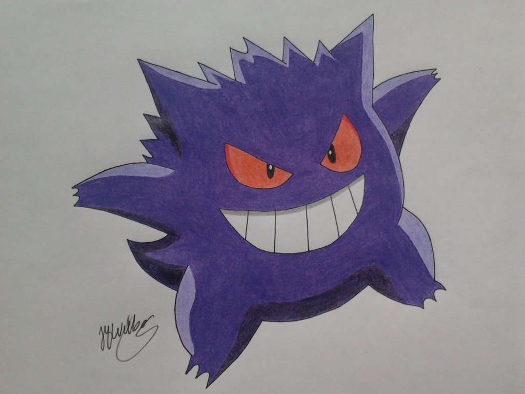 1024x768 Pokemon Gengar By Moon Drawing
