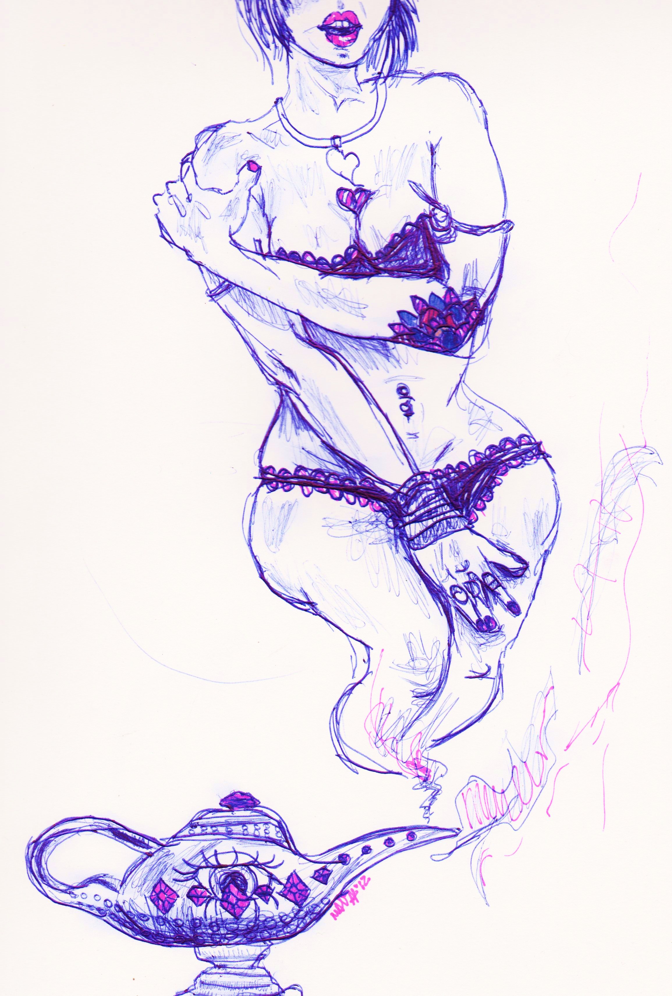 2309x3418 Genie Girl Drawing Greetings From Toronto