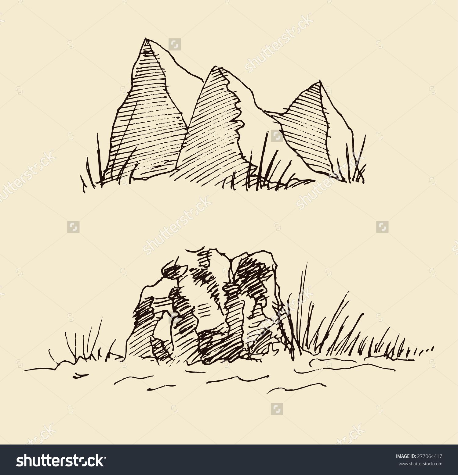 1500x1558 Stock Vector Mountain Scenery Stones Rocks Boulders And Geology