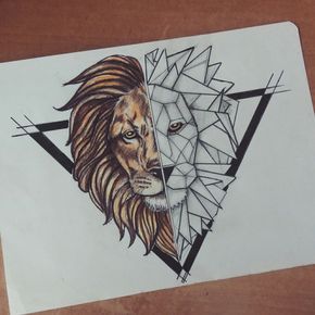 Geometric Lion Drawing at GetDrawings | Free download