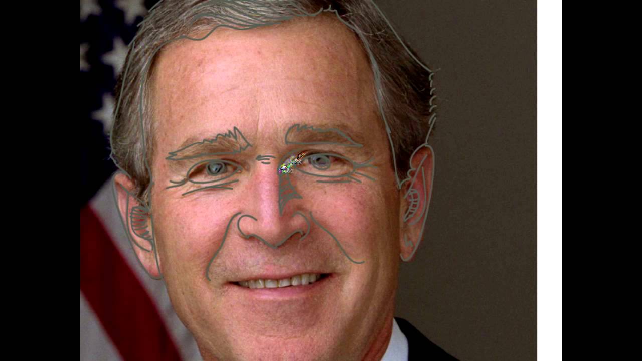 1280x720 Very Cool George W. Bush Line Drawing Tutorial