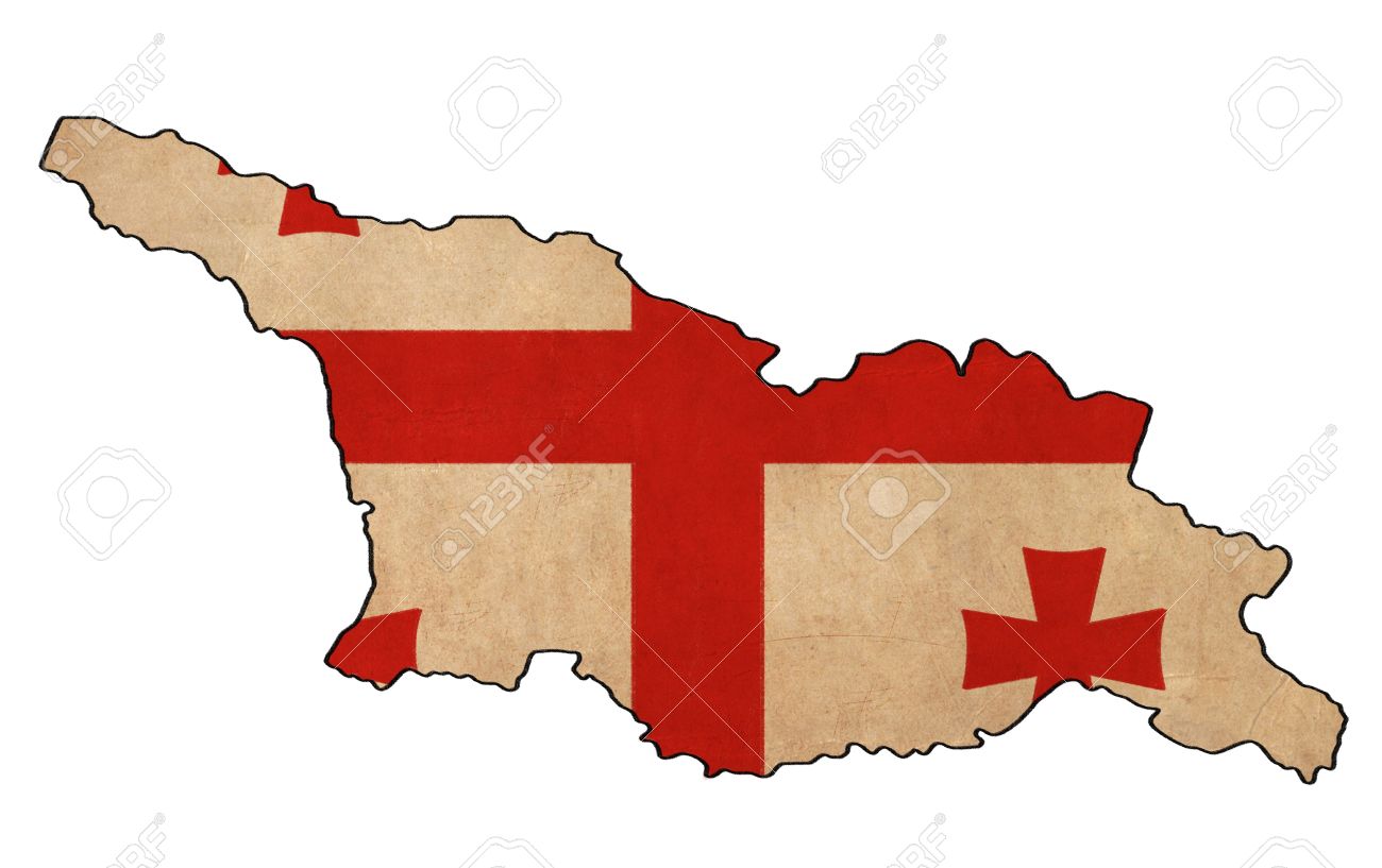 1300x817 Georgia Map On Georgia Flag Drawing ,grunge And Retro Flag Series