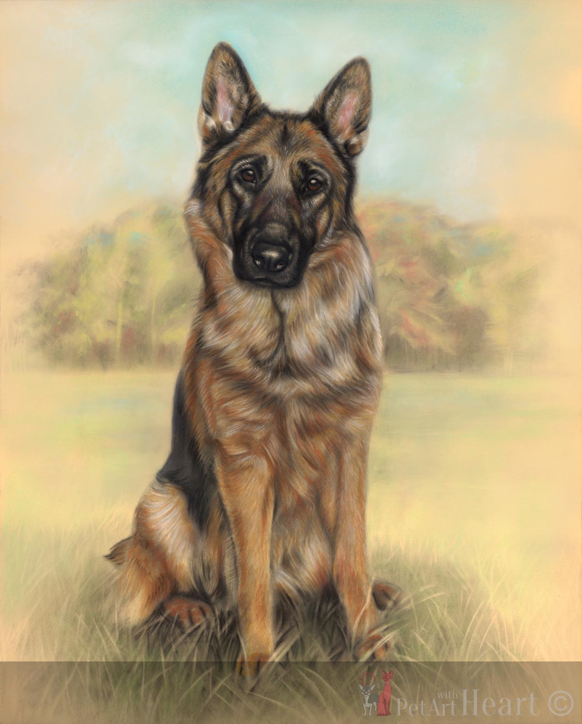 1200x1493 Pastel Drawing Of German Shepherd Izzy